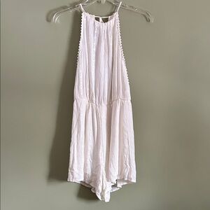 The Impeccable Pig Sleeveless Off-White Eyelet Romper Size S